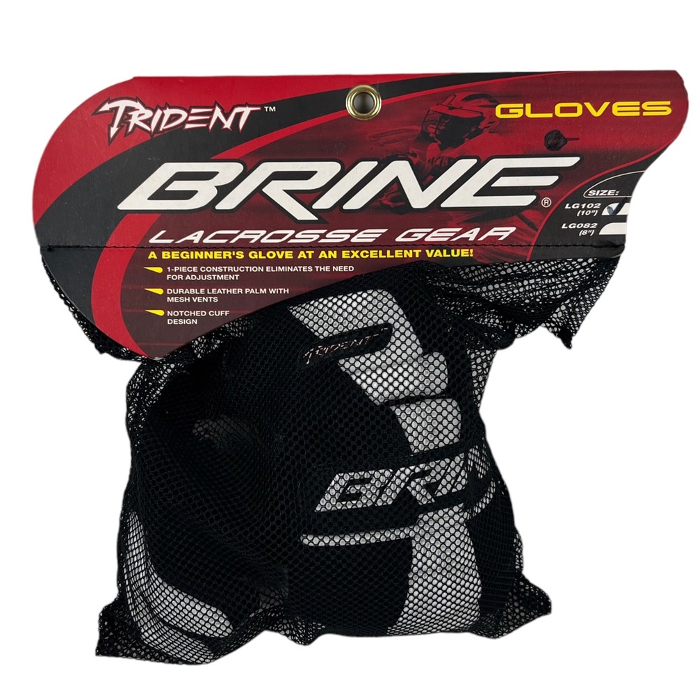 Brine Trident Kids Lacrosse Gloves — Black